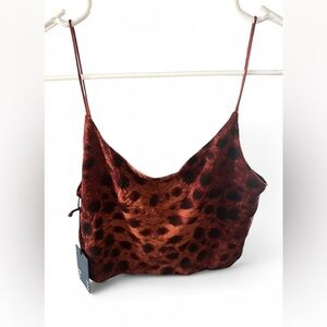 NWT Wilfred Free Brown and Black Animal Print Crop Top